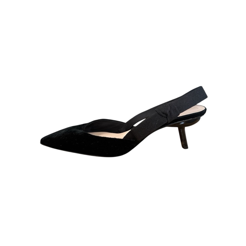 Mango Black Velour Slingback Heels |